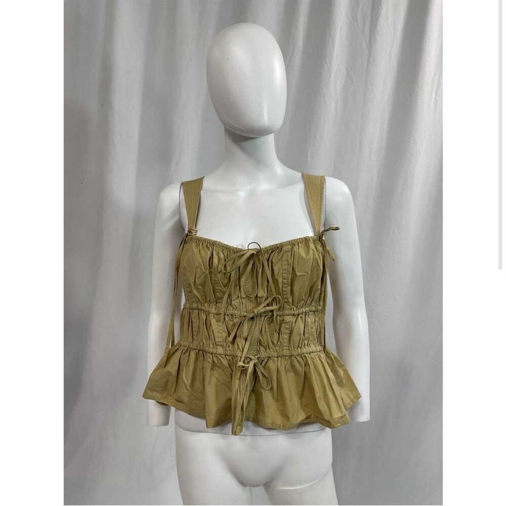 Ulla Johnson Tan Ruffle Top - Picture 2 of 5